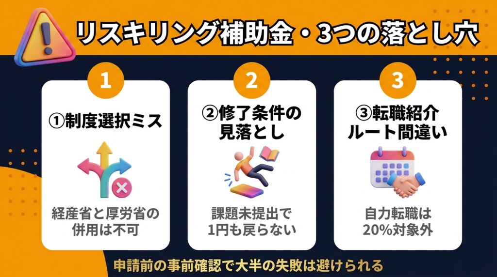 リスキリング補助金で失敗しない3つの注意点