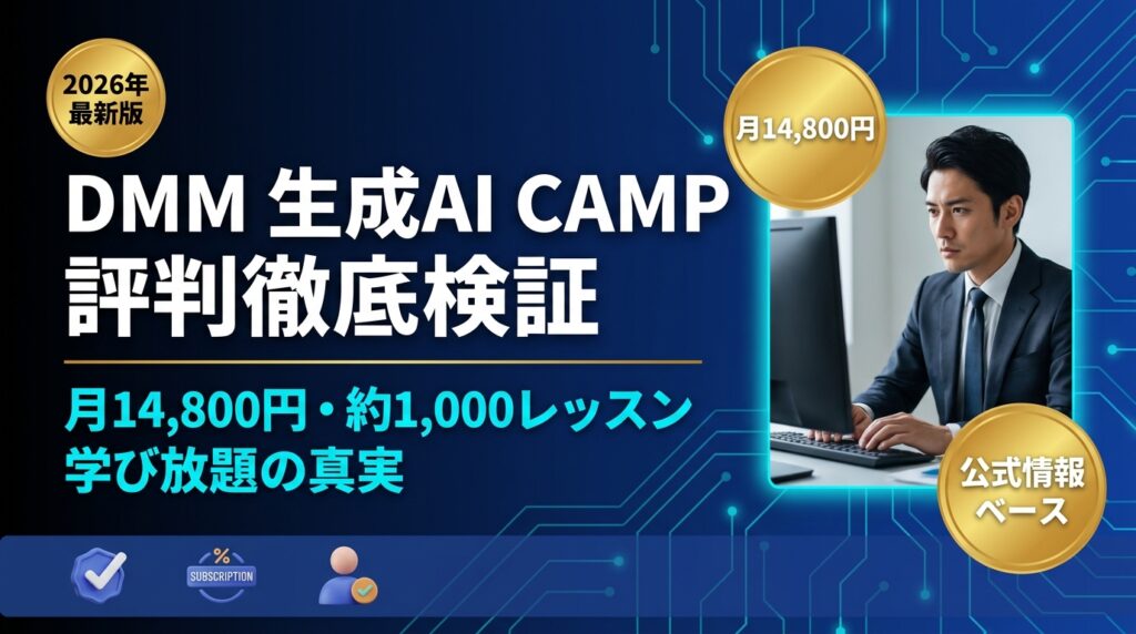 DMM 生成AI CAMP 学び放題の評判・口コミを徹底検証|月14,800円のリアルな価値【2026年最新】