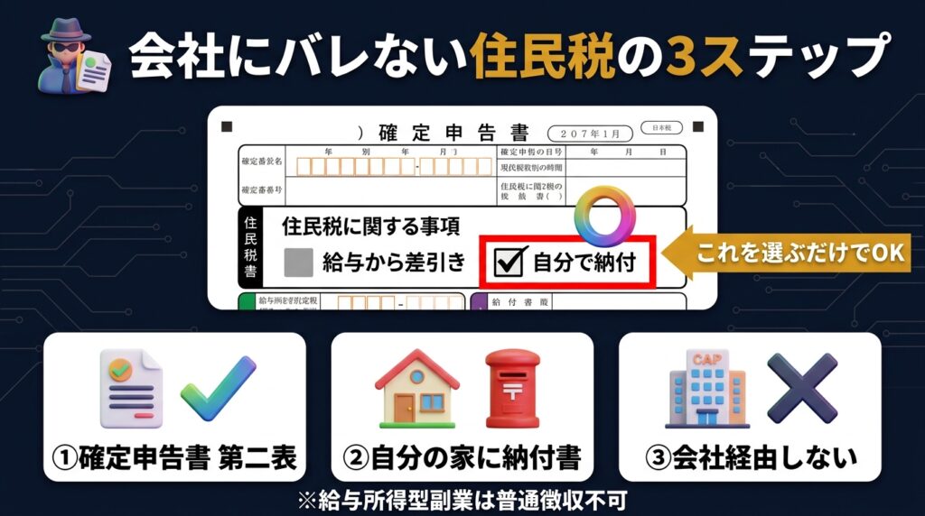 AI副業の確定申告で会社にバレない住民税対策