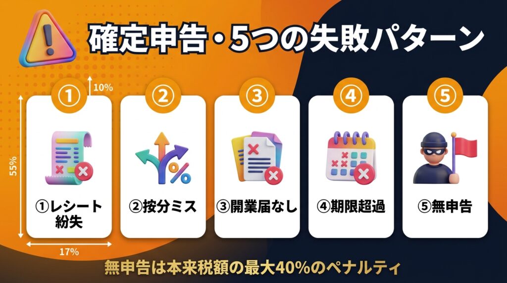 AI副業の確定申告で失敗しがちな5つの注意点