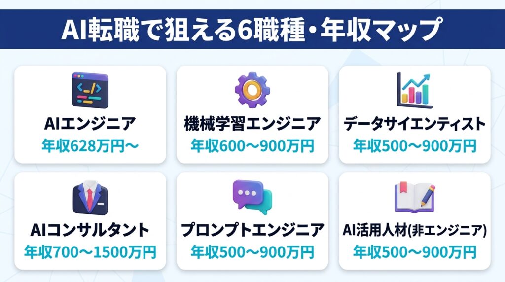 AI転職で狙える職種6タイプと年収相場の実態