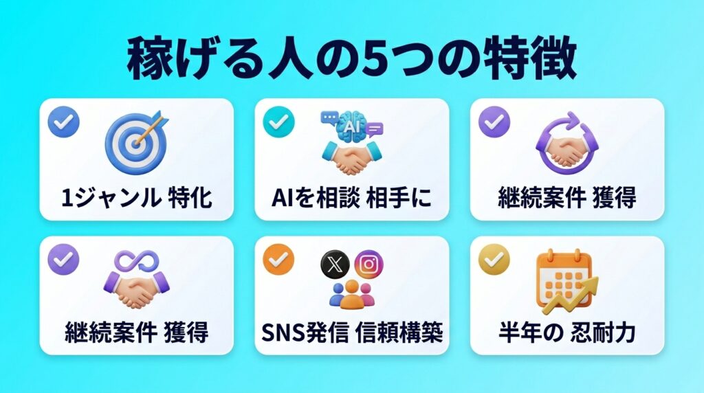 逆に稼げている人の特徴5つ