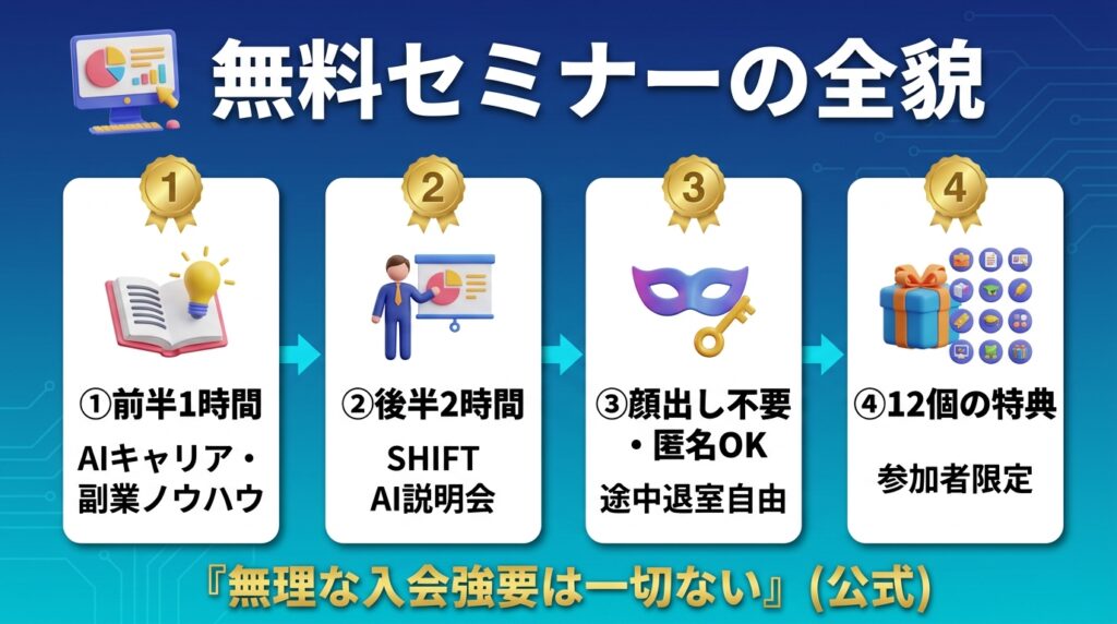 SHIFT AIの無料セミナーの評判|怪しい?編集部レポート