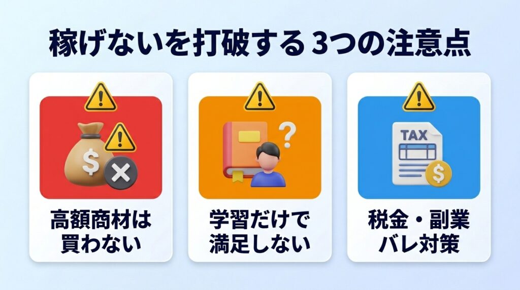 AI副業で「稼げない」を打破するための注意点