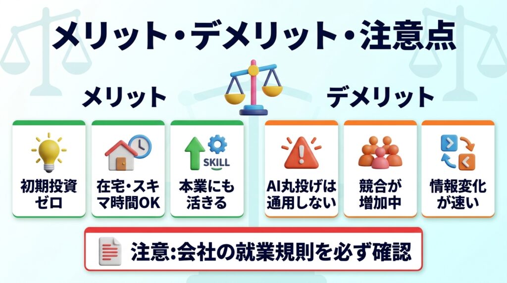 AI副業の始め方|メリット・デメリットと始める前の注意点