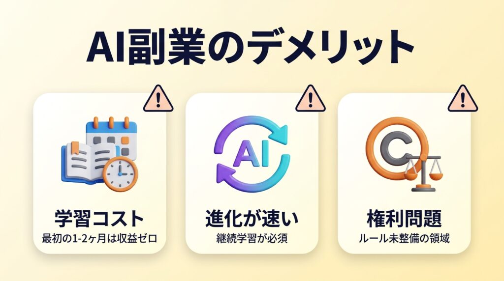 AI副業のデメリット・注意点