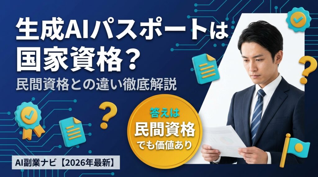 生成AIパスポートは国家資格?民間資格との違い・取得価値を徹底解説【2026年最新】