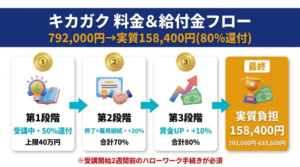 キカガクの料金と給付金|専門実践教育訓練の活用法