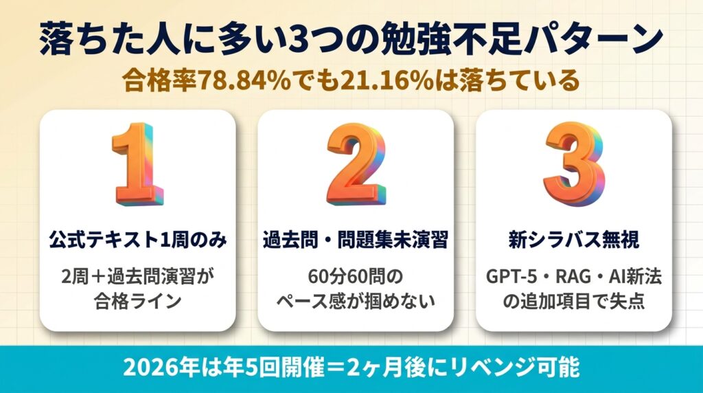生成AIパスポートに落ちた人の特徴と共通点【再受験戦略】