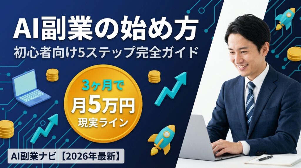 AI副業の始め方【初心者向け完全ガイド】2026年最新の5ステップと失敗しない選び方
