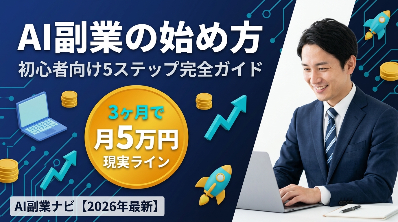 AI副業の始め方【初心者向け完全ガイド】2026年最新の5ステップと失敗しない選び方