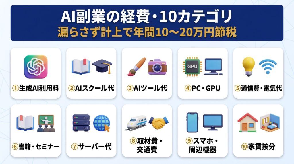 AI副業の確定申告で経費計上できる10項目を徹底解説