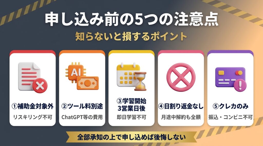 DMM 生成AI CAMP 学び放題を申し込む前に確認すべき注意点