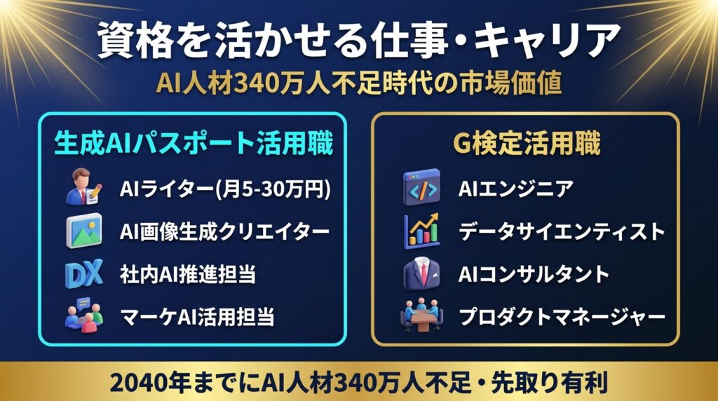 生成AIパスポート・G検定を活かせる仕事とキャリアパス