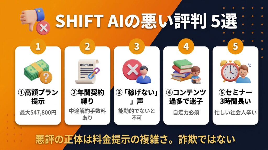 SHIFT AIの悪い評判・口コミ5選|怪しい・やばいと言われる理由