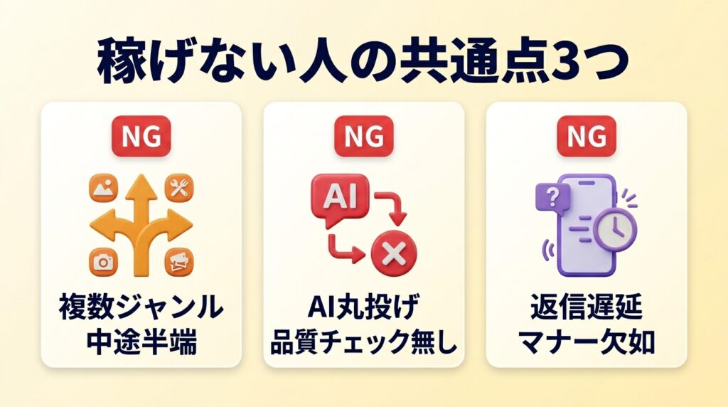 AI副業で稼げない人の共通点3つ