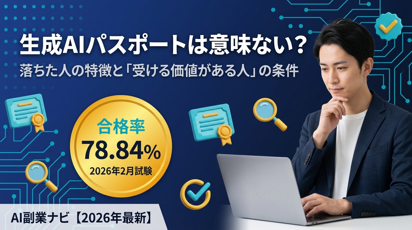 生成AIパスポートは意味ない?落ちた人の特徴と「受ける価値がある人」の条件【2026年最新】