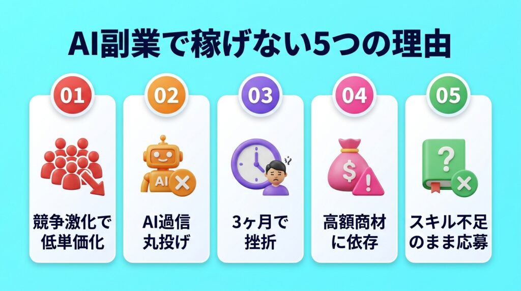 AI副業で稼げないと言われる5つの理由