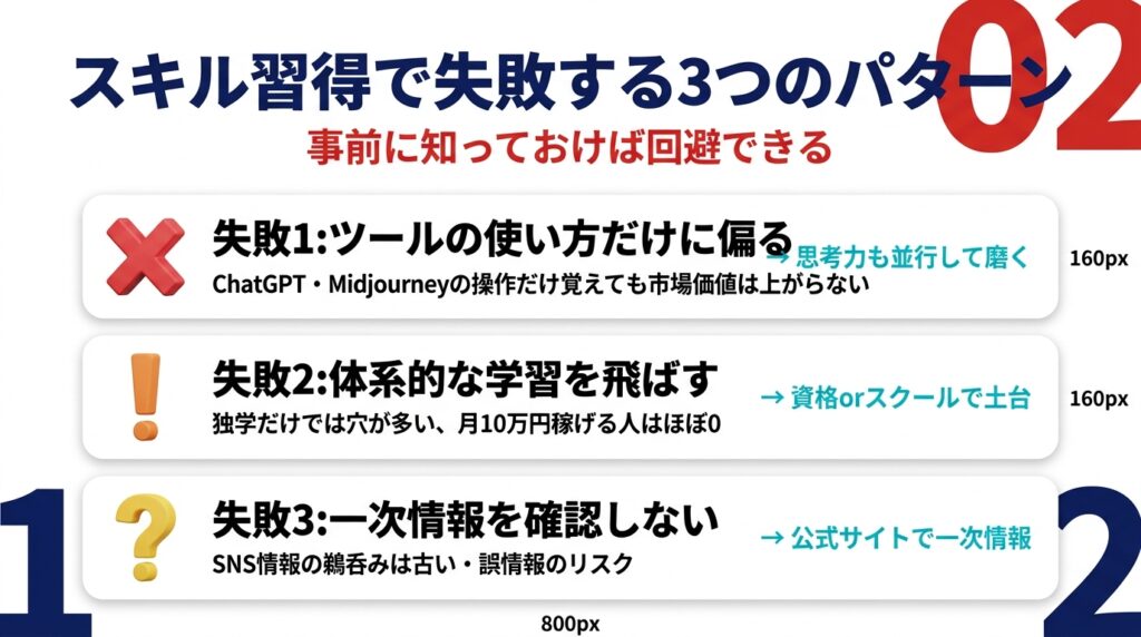 AI時代のスキル習得で失敗する3つのパターン