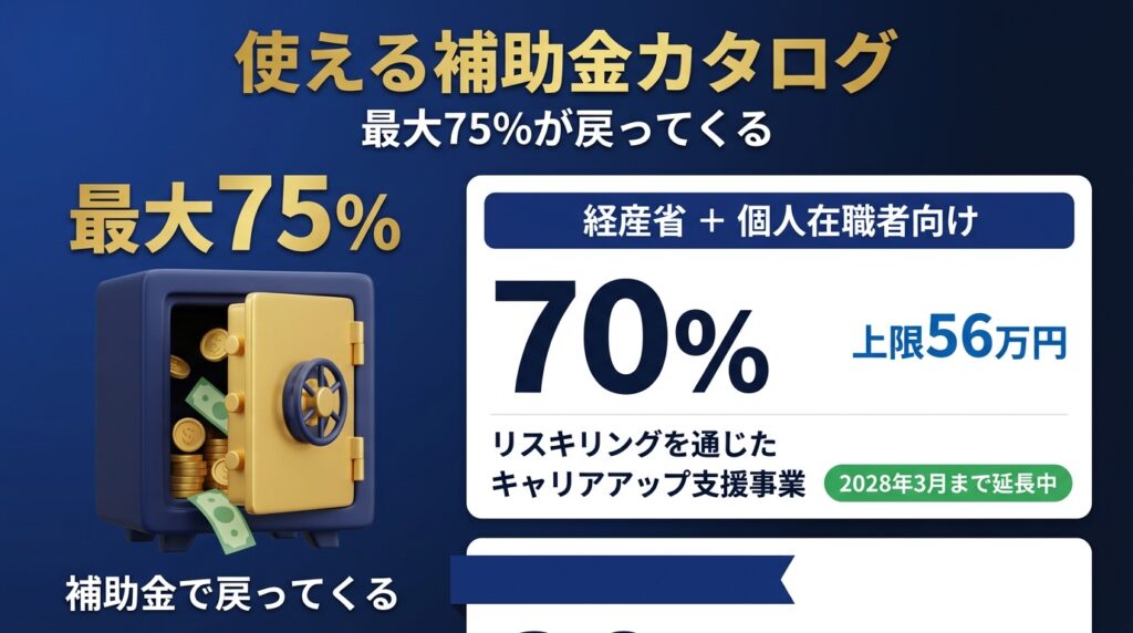 AIリスキリングに使える補助金・助成金一覧