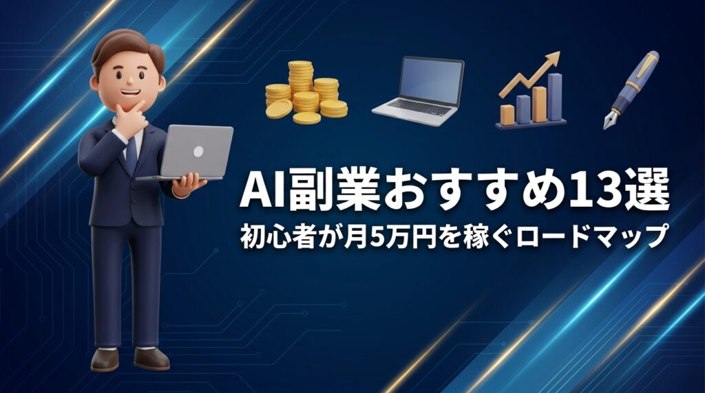 AI副業おすすめ13選｜初心者が月5万円を稼ぐロードマップ