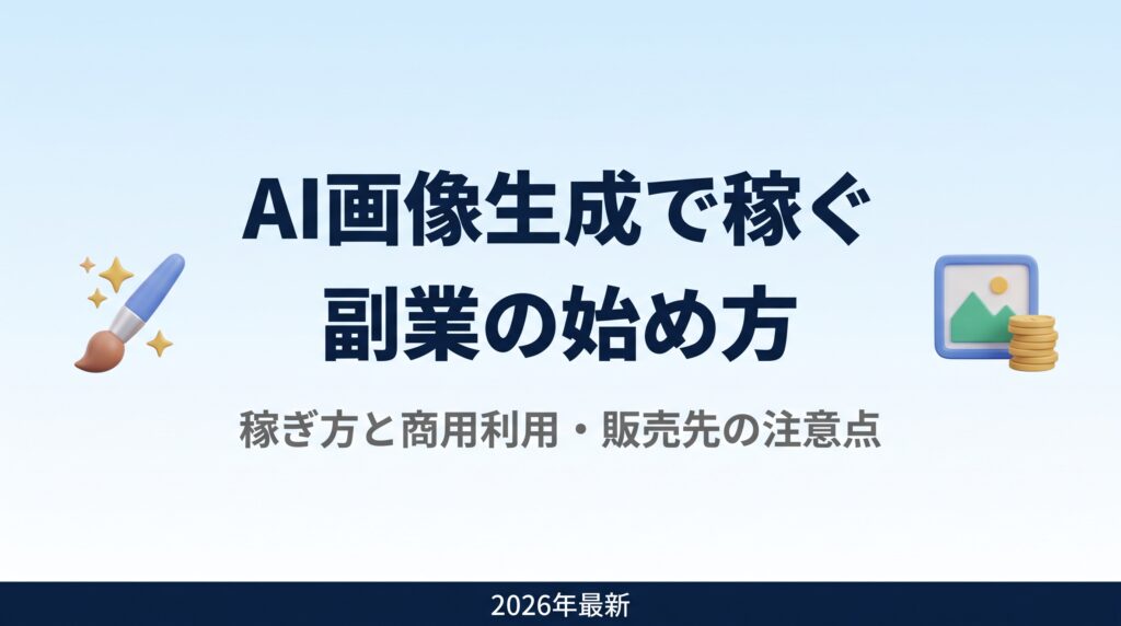 AI画像生成で稼ぐ副業の始め方｜稼ぎ方7選と商用利用・販売先の注意点【2026年最新】