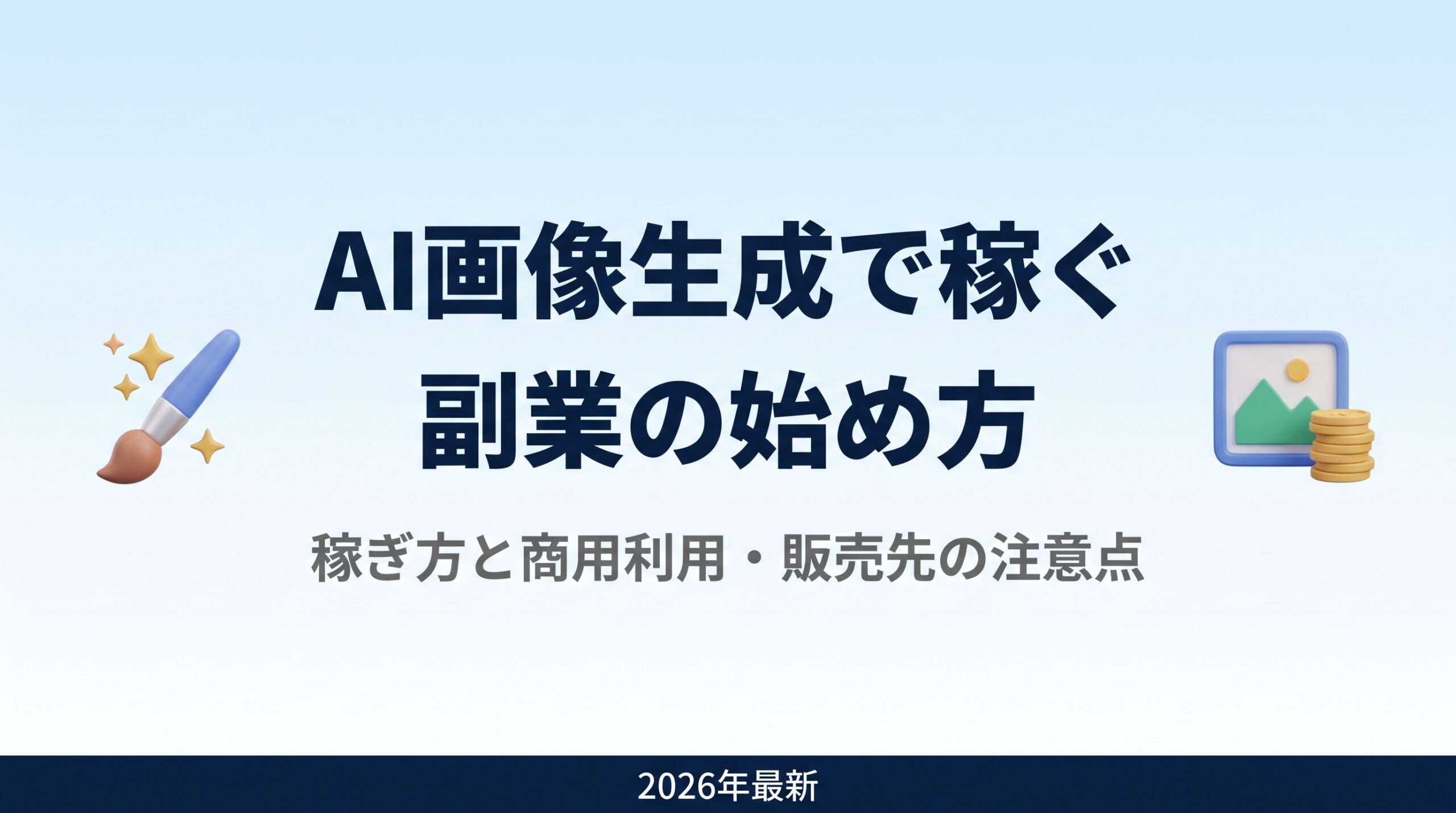 AI画像生成で稼ぐ副業の始め方｜稼ぎ方7選と商用利用・販売先の注意点【2026年最新】