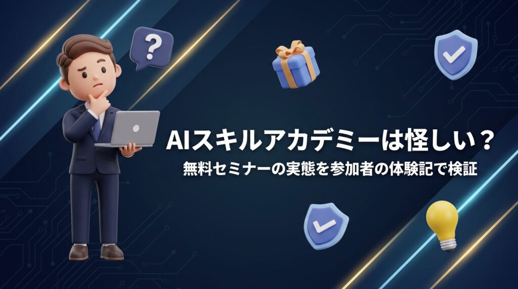 AIスキルアカデミーは怪しい?無料セミナーの実態を参加者の体験記で検証【2026年最新】