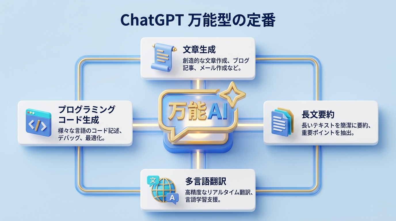 ChatGPTの特徴と万能さの図