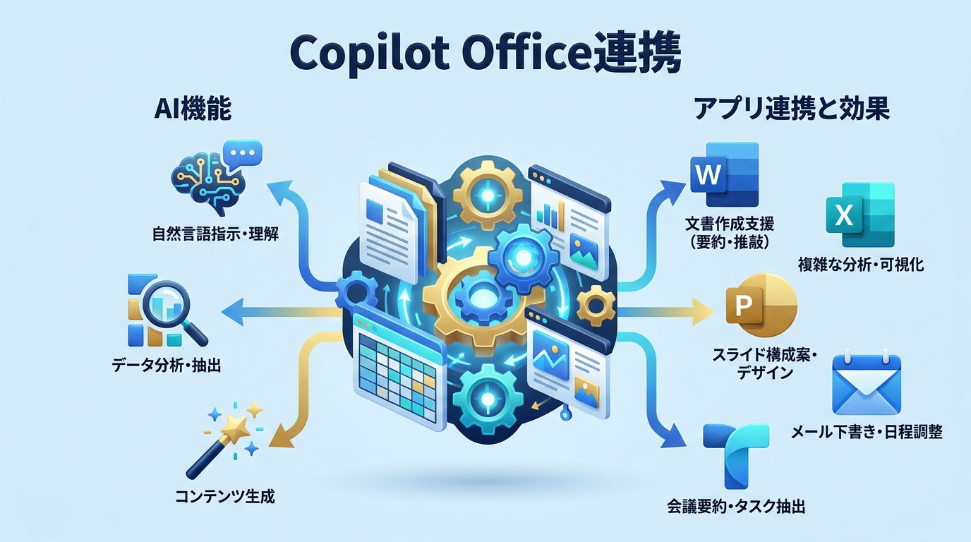 CopilotとMicrosoft Office連携の図