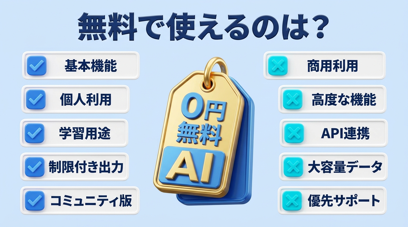 無料で使える生成AIツールの図