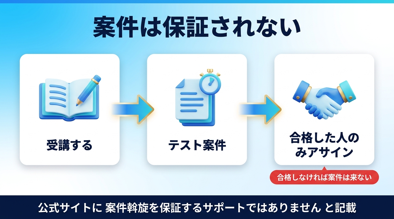 バイテック生成AIのb-Worksが案件保証ではないことを示す図