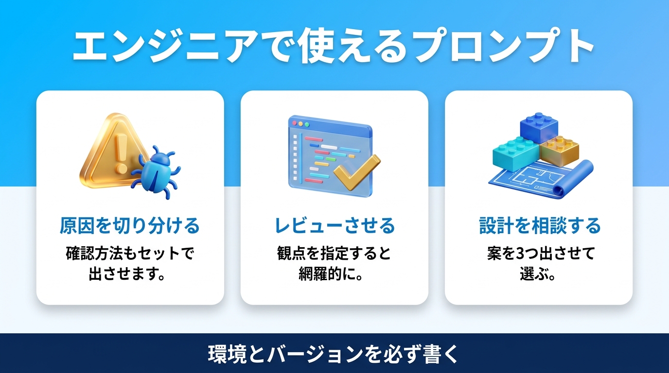 エンジニア向けChatGPTプロンプト例文の図