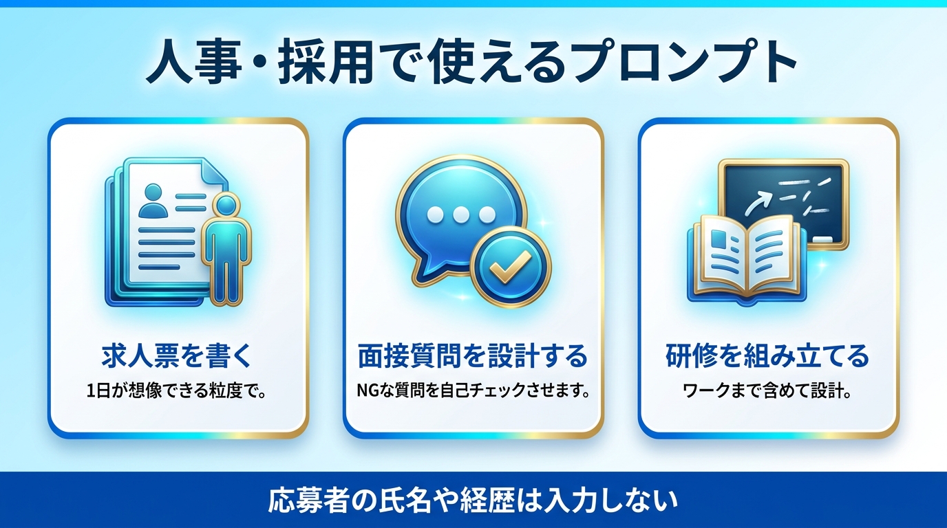 人事・採用向けChatGPTプロンプト例文の図
