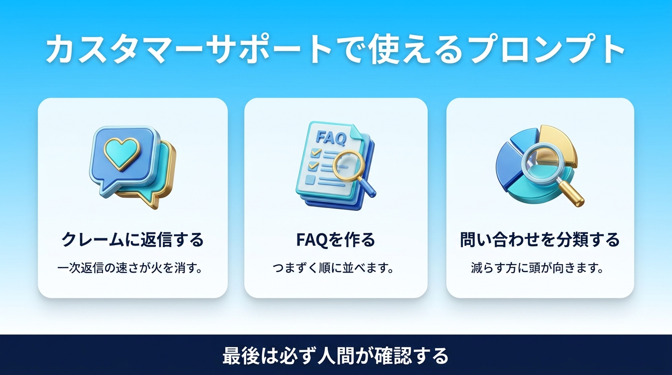 カスタマーサポート向けChatGPTプロンプト例文の図