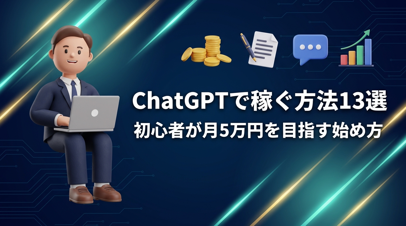 ChatGPTで稼ぐ方法13選｜初心者が月5万円を目指す始め方【2026年最新】