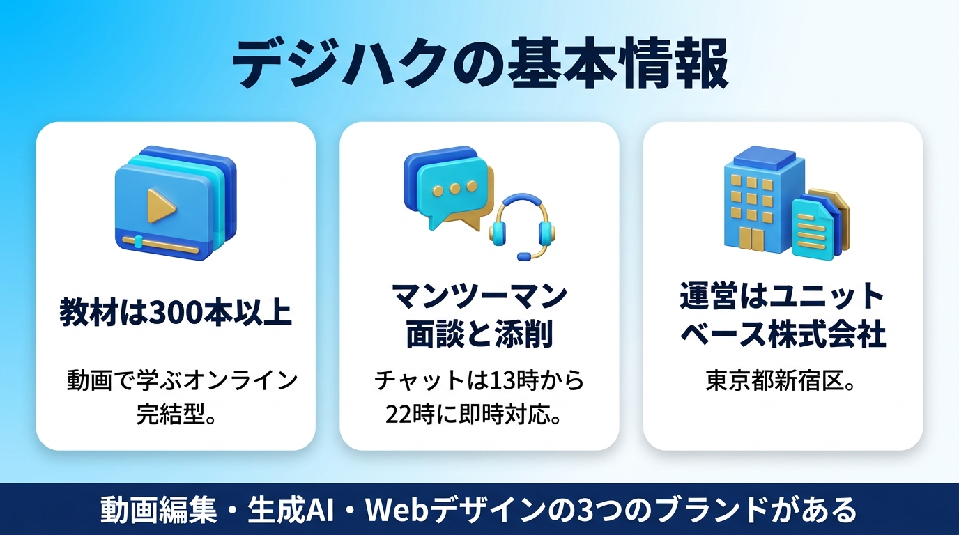 デジハクの概要と運営会社の情報を示す図