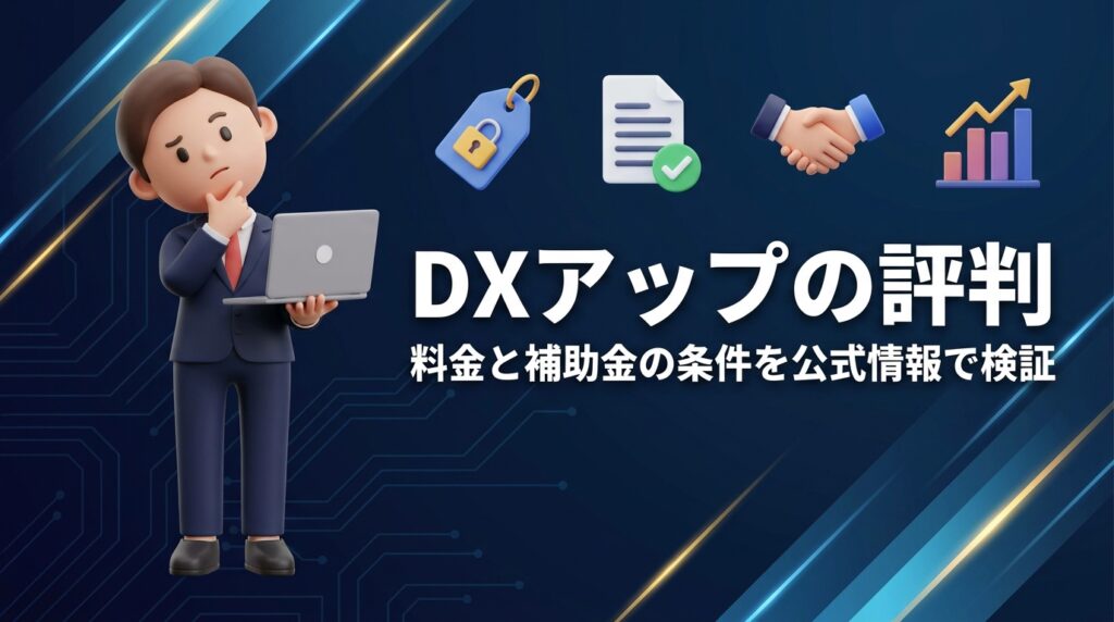 DXアップの評判は?料金と補助金の条件を公式情報で検証【2026年最新】
