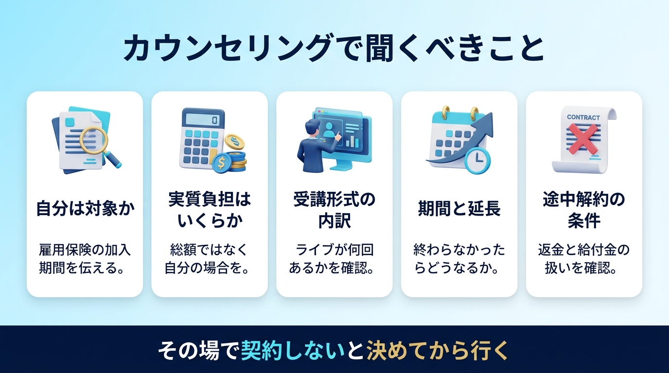 インターネットアカデミーは給付金の対象かで評価が決まるというまとめの図