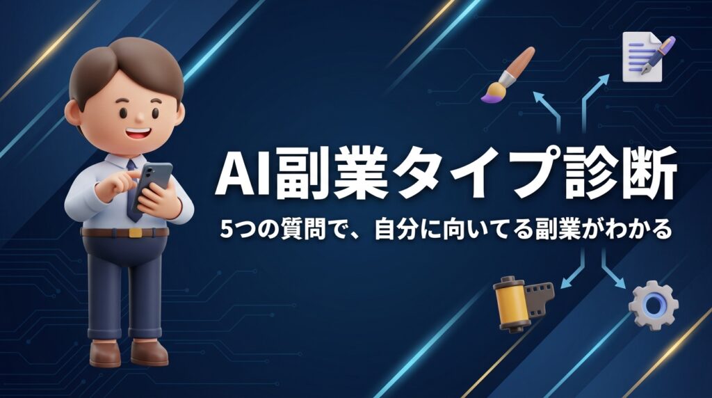 AI副業タイプ診断｜5つの質問で自分に向いてる副業がわかる【1分で完了】
