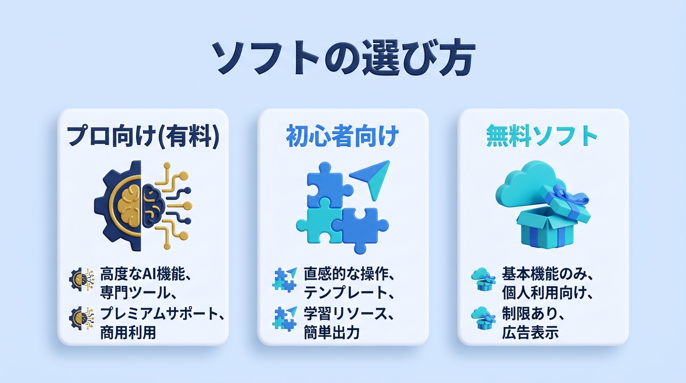 動画編集ソフトの選び方の図